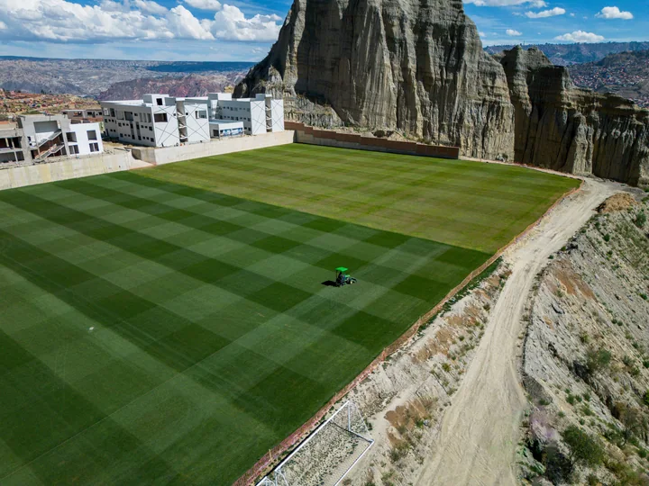 Vista aérea de campo deportivo